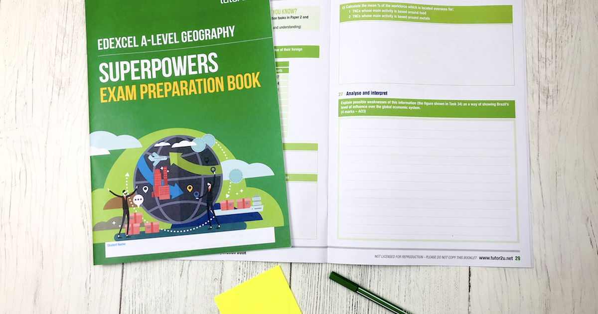 Edexcel ALevel Geography Paper 2 Workbook Superpowers Geography