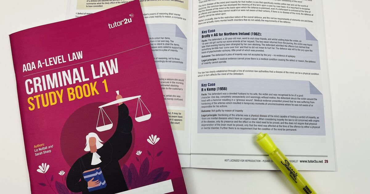 Criminal Law Study Books for ALevel Law Law tutor2u
