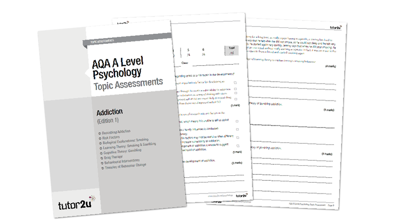 Addiction Topic Assessments For AQA A Level Psychology Psychology 