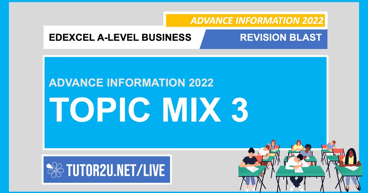 Edexcel ALevel Business Advance Info 2022 Revision Blast Topic Mix