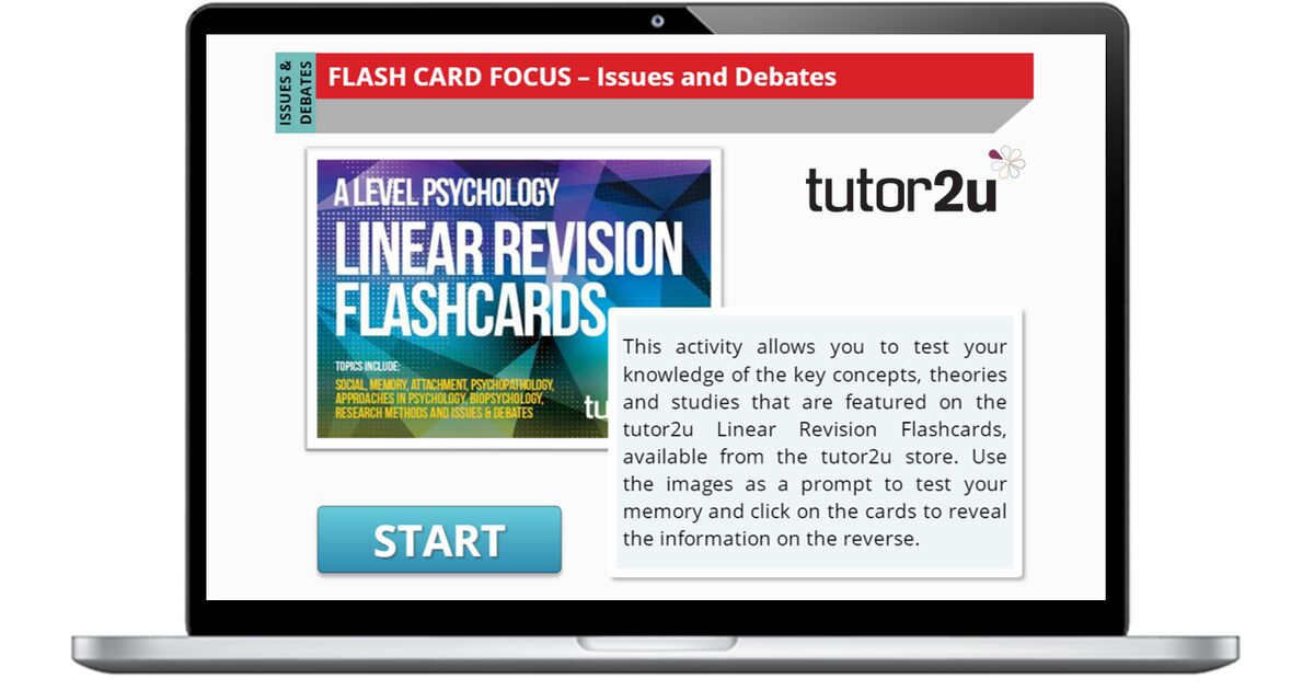 Issues & Debates "Flashcard Focus" Activity Psychology tutor2u